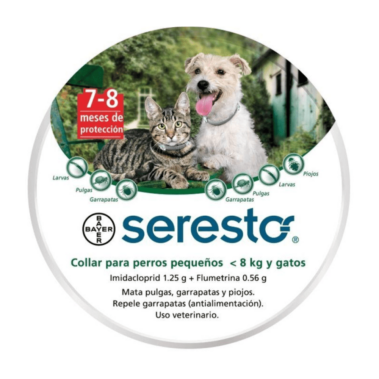 Seresto Collar antipulgas para perros y gatos < 8Kg